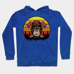 Lumberjack Bigfoot Retro Sunset Hoodie